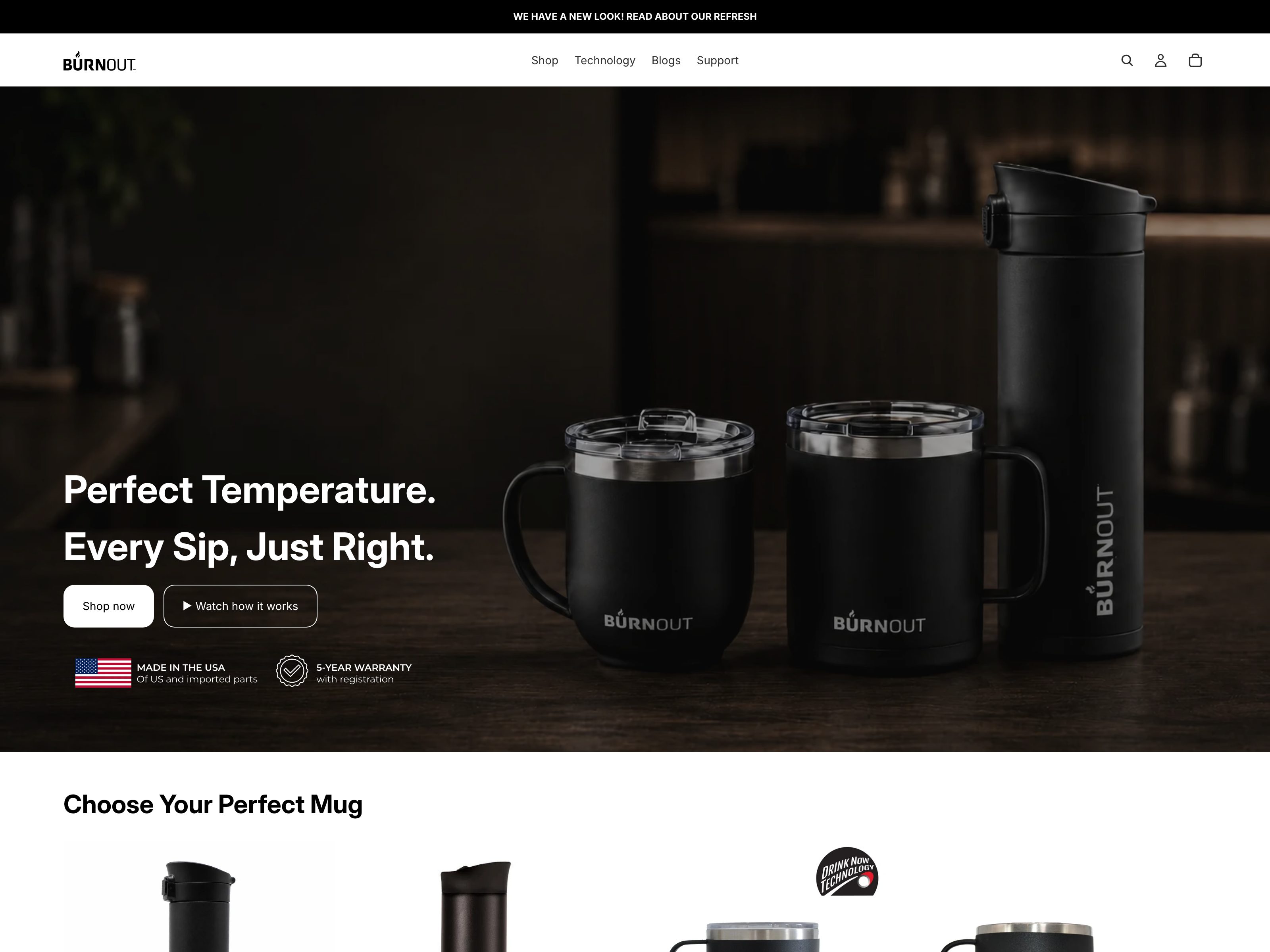 Burnout Mugs website